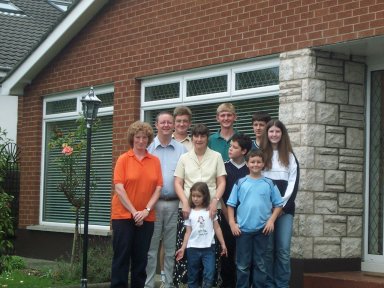 Gary & Pauline Haire & Family at their new home.