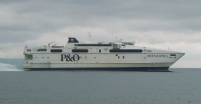 The new P&O Seperstar Express off Larne