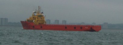 A stream of Oil Service Vessels was Entering Aberdeen Harbour