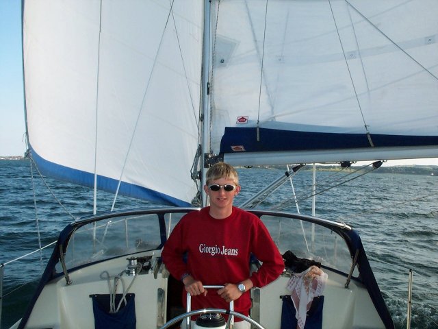 Sailing Wing-a-Wing towards Bangor